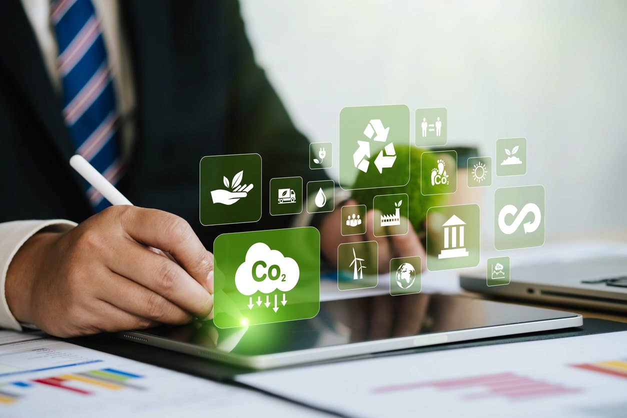 How can businesses reduce their carbon footprint​